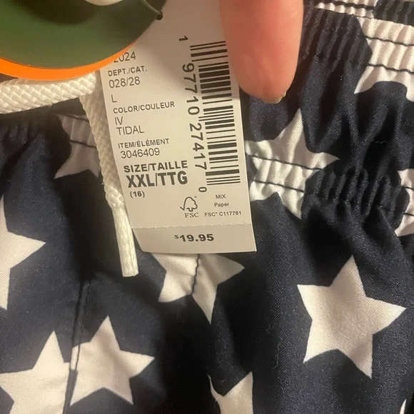 NWT Children’s Place Sport American Flag Patriotic Youth Boys Swim Trunks, XXL - Picture 5 of 9